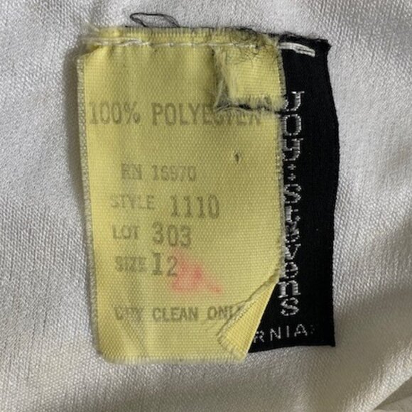 VINTAGE 70s Joy Stevens Ivory Fringe Flapper Gatsby Dress Sz 12 - Picture 10 of 12